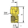 Manometer-Direktanschluss Zoll SMD 12-G1/4" 19mm